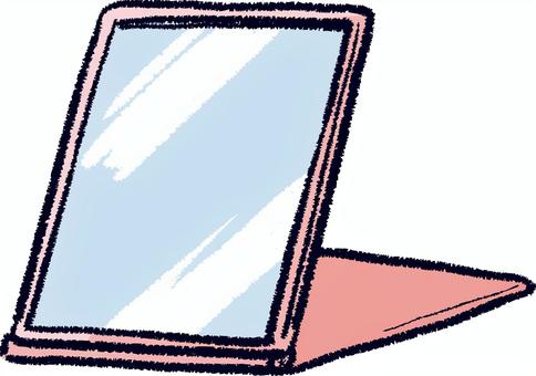 Illustration, folding mirror, makeup mirror, mirror, 