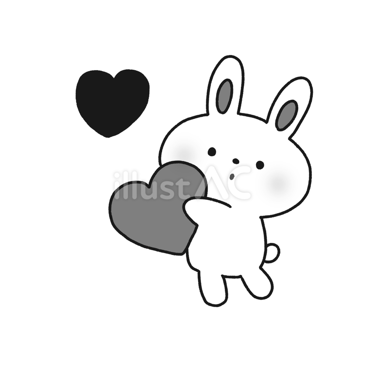 ハートを持つうさぎ うさぎ,ハート,バレンタインのイラスト素材