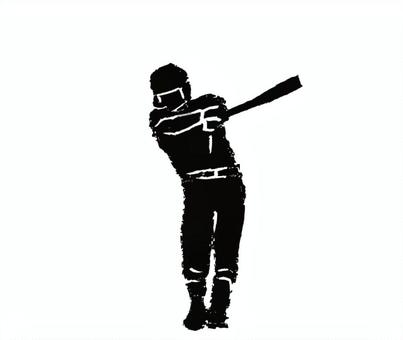 打者シルエット 打者シルエット 野球,ベースボール,プロ野球,高校野球,メジャー,スポーツ,社会人野球,試合,甲子園,選手のイラスト素材