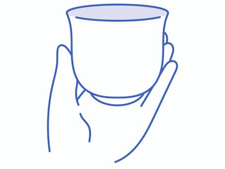 湯呑を持つ手青色線画 湯呑を持つ手青色線画 湯呑,手,青,和風,飲み物,線画,マナー,日本,持つ,動作のイラスト素材