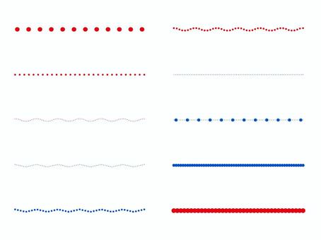 赤と青の点線ライン 赤と青の点線ライン ライン,線,点線,ドット,丸,レッド,ブルー,シンプル,ワンポイント,資料のイラスト素材