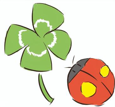 Ladybug and clover, lepidoptera, koniczyna, owady, JPG and PNG