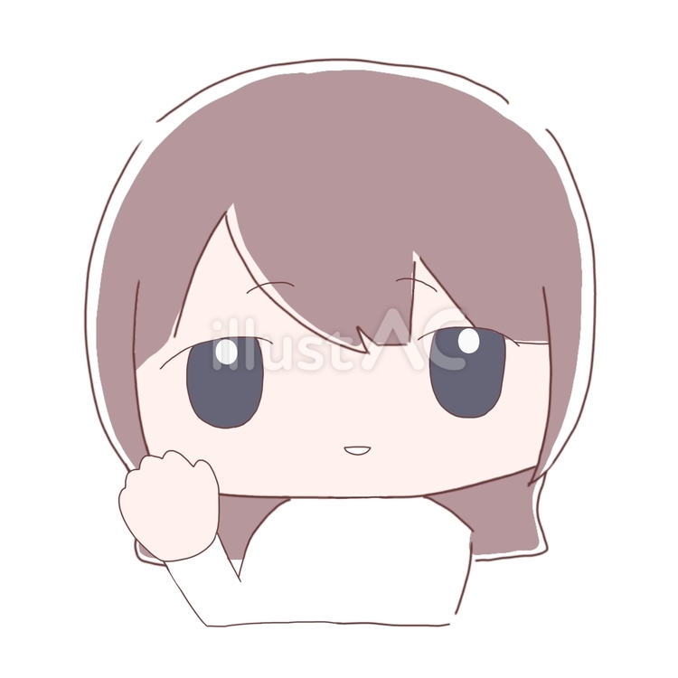 手をあげる女の子 ミニキャラ,女の子,女性のイラスト素材