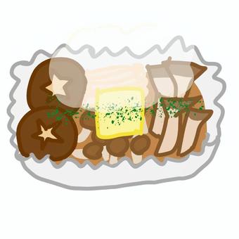 きのこのホイル焼き ホイル焼き,きのこ,洋食,料理,食べ物,しめじ,しいたけ,まいたけ,えのきだけ,エリンギのイラスト素材