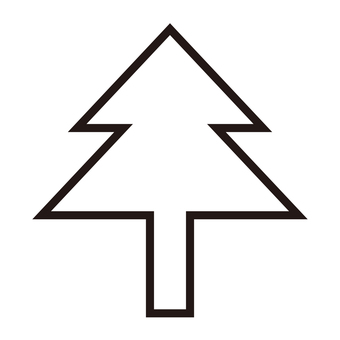 線画のツリーアイコン ツリー,木,線画,アイコン,シンプル,モノクロ,自然,植物,黒線,白背景のイラスト素材