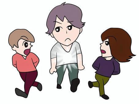 心の中が透けて見える人 透ける,男,女,注目,見る,心の中,見える,透けてる,女性,男子のイラスト素材