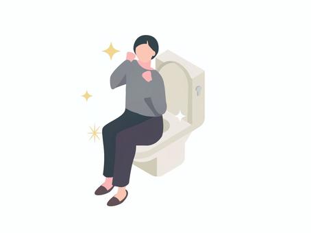 便が出てスッキリする女性 トイレ,便器,便意,お手洗い,洋式,便座,スッキリ,キラキラ,排便,排尿のイラスト素材