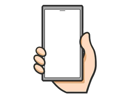 手で持ったスマートフォンのフレーム スマートフォン,スマホ,手,ハンド,持つ,スタイリッシュ,フレーム,枠,長方形,おしゃれのイラスト素材