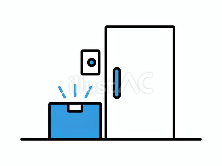  置き配をイメージしたイラスト 置き配,配達,宅配のイラスト素材