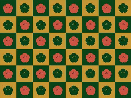 お正月花柄背景素材 お正月,格子,和柄,和,梅の花,拝啓,素材のイラスト素材