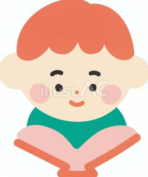 本を読む男の子 子供,こども,人物のイラスト素材