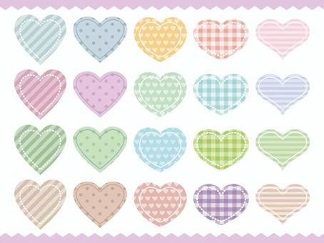 Illustration, heart, frame, set, 