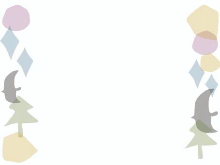とり とり,木,キラキラ,淡い,くすみ,かわいい,シンプル,枠,はんこのイラスト素材