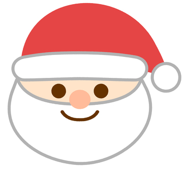 サンタさんの顔 サンタクロース,クリスマス,おじいさん,顔,人,ひげ,帽子,冬のイラスト素材