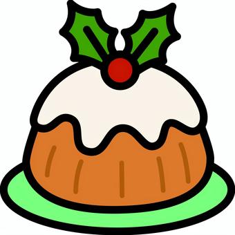 緑皿のクリスマスプディングです。 緑皿のクリスマスプディングです。 クリスマスプディング,シンプル,お菓子,デザート,おやつ,スイーツ,伝統,イギリス,イベント,パーティーのイラスト素材