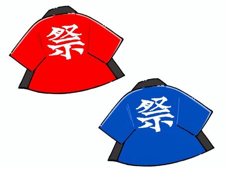法被（背面）の手描きイラスト 法被,はっぴ,背面,後ろ姿,夏祭り,お祭り,定番,衣装,用品,用具のイラスト素材