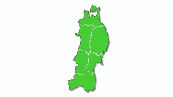 東北地方の地図② 地図,東北地方,地方,地域,岩手,秋田,青森,県,都道府県,福島のイラスト素材