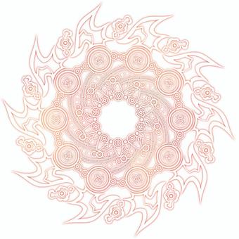 赤い魔法陣 赤色,白色,魔法,紋章,魔法陣のイラスト素材
