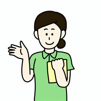 ポロシャツで案内する女性 人物,シンプル,ポロシャツ,案内,仕事,女性,1人のイラスト素材