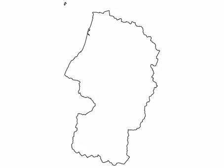 白地図／山形県 山形県,白地図,地図,マップ,飛島,形,白図,白黒のイラスト素材