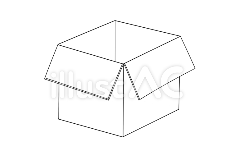 段ボールの箱 段ボール,箱,白のイラスト素材