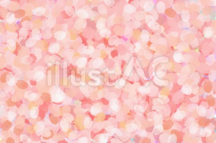 桜のじゅうたん もくもく。,暖色,フレームのイラスト素材
