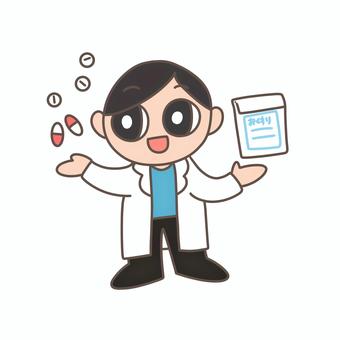 薬剤師 薬剤師 薬剤師,白衣,医療,調剤,薬局,ヘルスケア,仕事,専門職,男性のイラスト素材