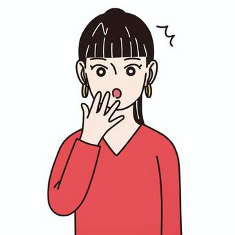 【アイコン用画像】女性_驚く_5 表情,感情,驚く,気付く,驚き,びっくり,意外,若い,人物,シンプルのイラスト素材