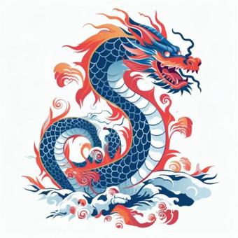 Illustration, year of the year, dragon, angle, 