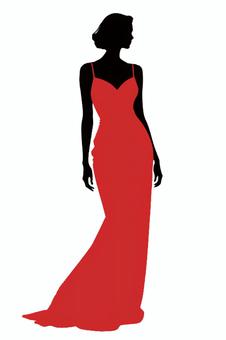 赤いドレスを着た女性 赤いドレスを着た女性 ドレス,赤,女性,ボブ,シルエット,パーティー,モデル,ロング,美人,正装のイラスト素材