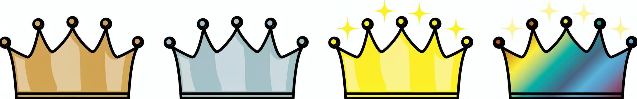 Illustration, crown, icon, rainbow, 