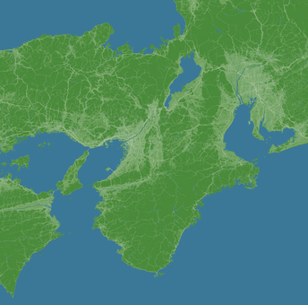 日本の関西地方の衛星写真風イラスト  日本の関西地方の衛星写真風イラスト  関西,関西地方,近畿,大阪,近畿地方,神戸,兵庫,京都,和歌山,三重のイラスト素材
