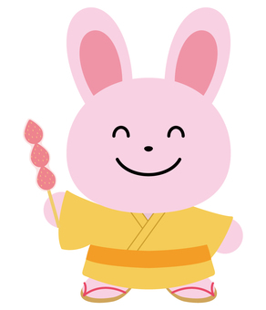 浴衣を着たうさぎ