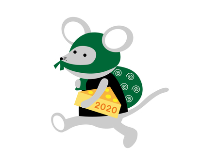 Illustration, 2020, formaggio, un mouse, 