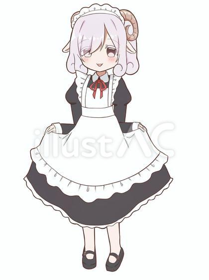 ヒツジの女の子_メイド服
