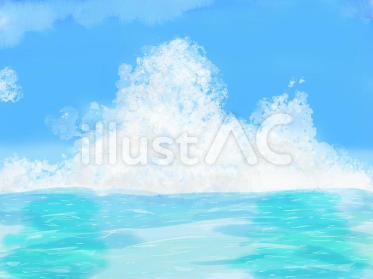 夏空と夏の海 夏,入道雲,空のイラスト素材