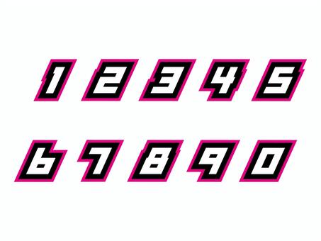 Illustration, digital, number, pink, 