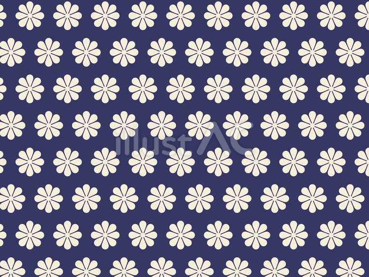 菊模様の紺色背景 菊,花,紺のイラスト素材