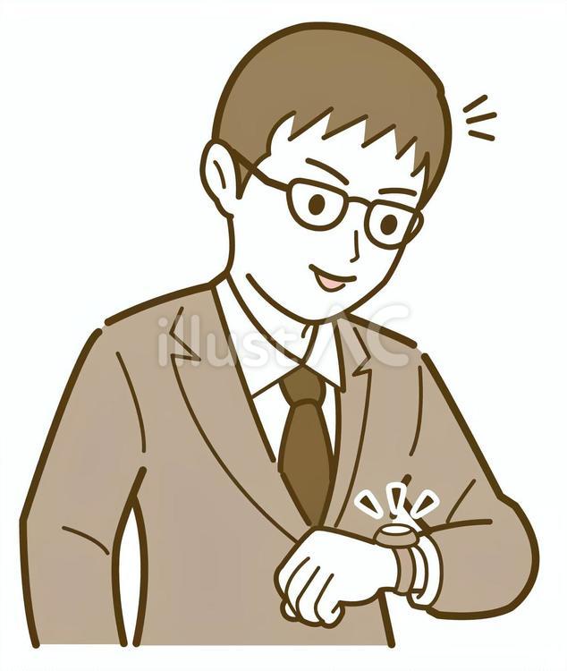 時間を確認する男性社員 男性,人物,ビジネスのイラスト素材