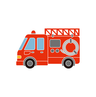 消防車（線画なし） 消防車,消防自動車,アイコン,シンプル,白背景,透過,無料,特殊車両,かっこいい,緊急車両のイラスト素材