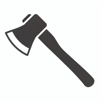 斧シルエット斜め アイコン,武器,斧,ファンタジー,モノクロ,シルエットのイラスト素材