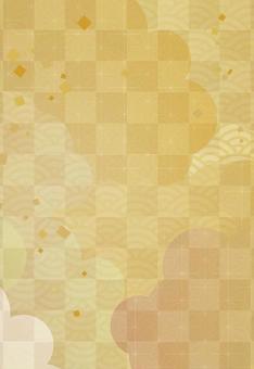 年賀状和柄背景素材2 年賀状和柄背景素材2 年賀状,初春,豪華,紋様,背景素材,和柄,背景,麻の葉,青海波,市松模様のイラスト素材