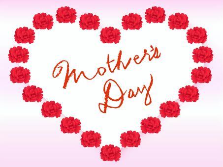 Carnation and Heart 3-1, mother's day, message card, carnation, JPG and PNG