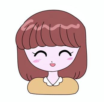 笑顔　女の子　イラスト 表情,笑顔,かわいい,女の子,アイコン,ワンポイント,イラスト,素材,アニメのイラスト素材