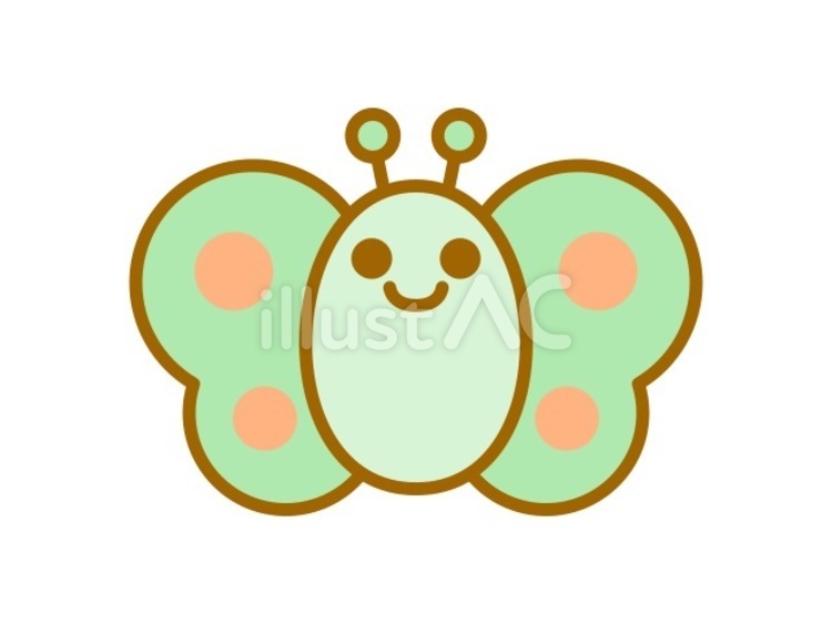 ちょうちょうメルヘン　グリーン 蝶,動物,虫のイラスト素材