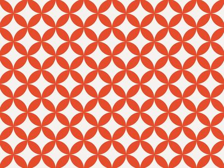 七宝繋ぎB（フィル・紅緋） 七宝繋ぎ,七宝,背景,和柄,パターン,伝統紋様,赤,紅色,壁紙,シームレスのイラスト素材