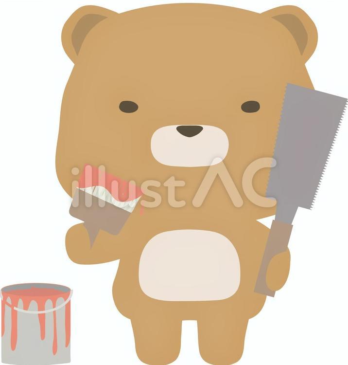 DIY_熊_茶 diy,クマ,動物のイラスト素材
