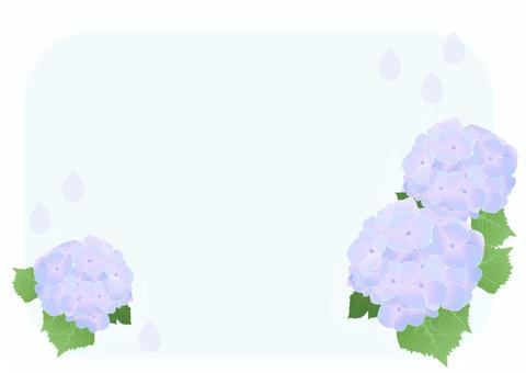 Purple hydrangea on light blue background (vector, hydrangea, vector, rainy season, JPG, PNG and AI