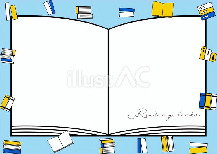 本のフレーム 本,図書,教科書のイラスト素材