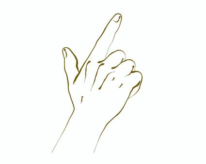 インク風ラインで描く手のポーズ 手,ハンドジェスチャー,指差し,人差し指,インク,手描き,アート,線画,イラスト,シンプルのイラスト素材